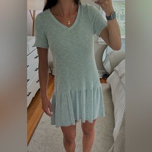 Green Striped Mini Dress